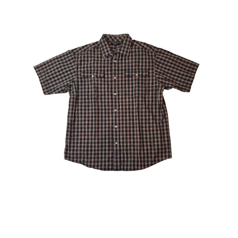 Sean John Men's Button-Down Shirt, Size XXL, Plaid, Short Sleeve, Cotton